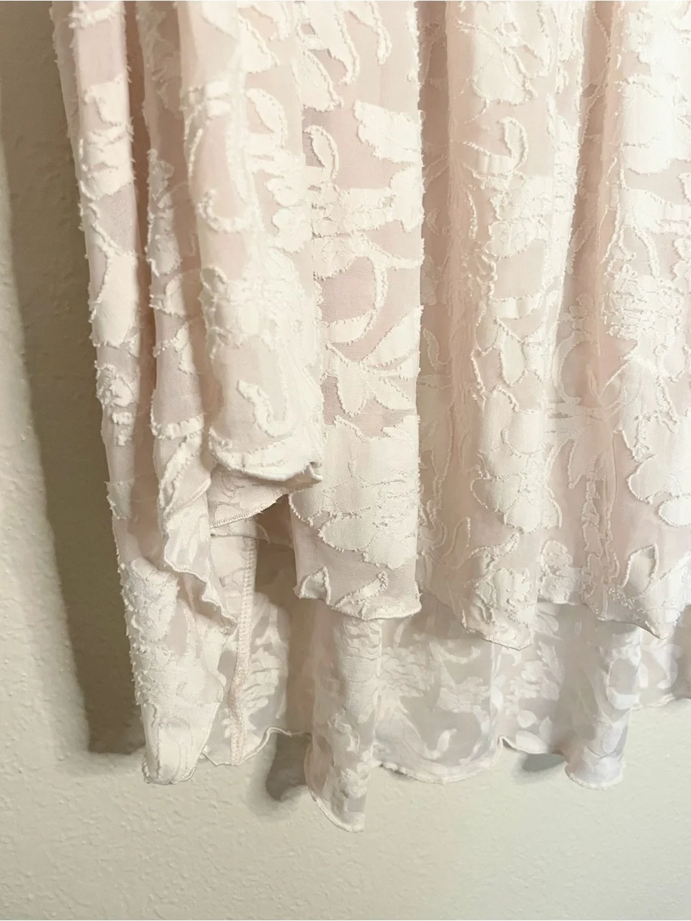 Free People Sunrise to Sunset Blouse L Champagne Puff Sleeve Babydoll Top